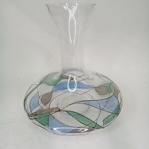 Stained Glass Wine Carafe Mosaic Milano Style Romanian Luminescence Blown Glass
